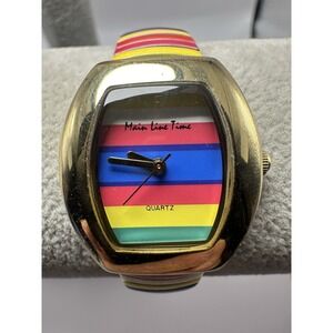 Main Line Time Colorful Ladies Watch‎ 25MM 6" Stretch Band B2466/A New Battery Q